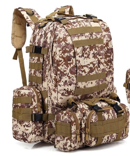 Men's Travel Backpack Oxford Cloth Outdoors Backpack Army Camouflage Tactics Double Shoulder Bag Mountaineering Large Combination Backpack - Image 8