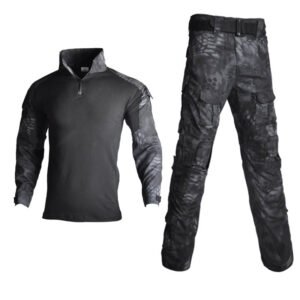 Black python pattern camouflage frog suit tactical suit – Black python, XL