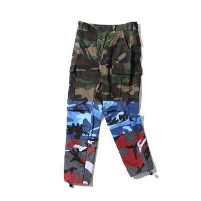 Tri Renk Camo Patchwork Kargo Pantolon Erkekler Baggy Taktik Pantolon Hip Hop Rahat Cep Pantolon Kamuflaj Streetwear Yeni - Image 3