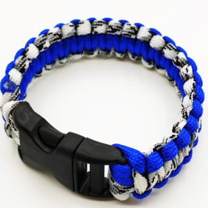 Paracord Outdoor Survival Seven-core Emergency Escape Life-saving Bracelet – Blue Blue