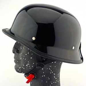Steel helmet motorcycle helmet – Bright black, XXL