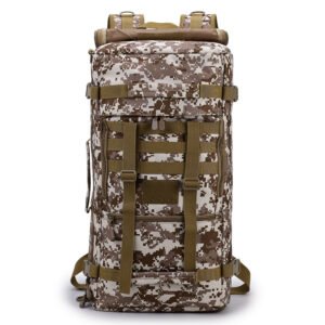 60 liters of outdoor camouflage bag mountaineering bag nylon waterproof double shoulder bag for men and women traveling big backpack tactical Backpack – C, 50 liters