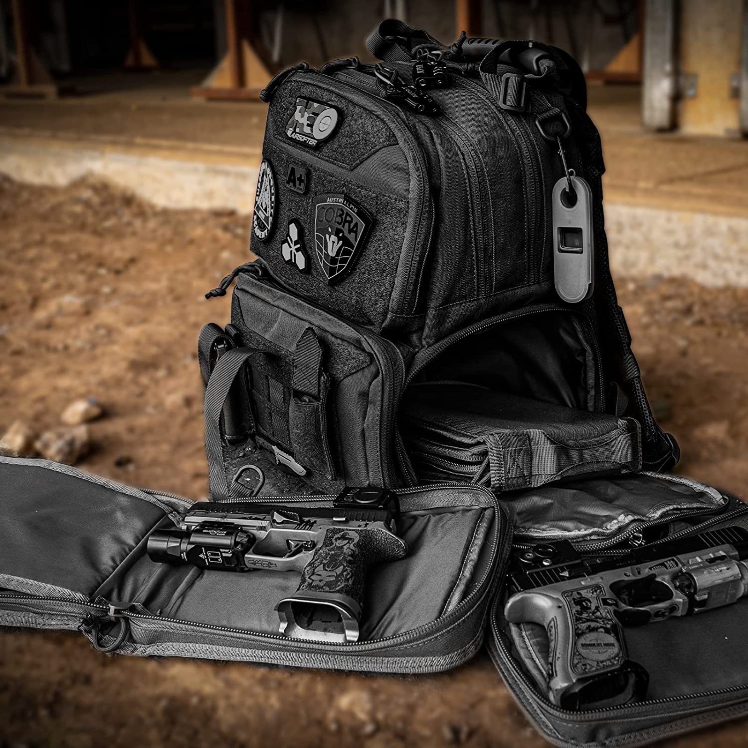 Tactical Range Backpack Bag, VOTAGOO Range Activity Bag For Handgun And Ammo, 3 Pistol Carrying Case For Hunting Shooting - Image 6