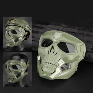 Skull Messenger Full Face Protective Mask – Green, One size
