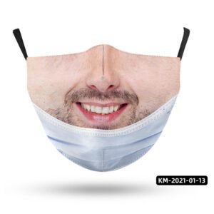 Strange Face Mask Parody Simulation Printing Adult – F
