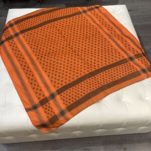 Arabic Khaki Tactical Pure Cotton Scarf – Orange pentagram