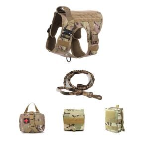 Tactical Dog Clothes Quick Disassembly Dog Vest Outdoor Pet Training Clothes – Cp camouflage set, M