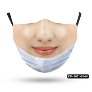 Strange Face Mask Parody Simulation Printing Adult – S