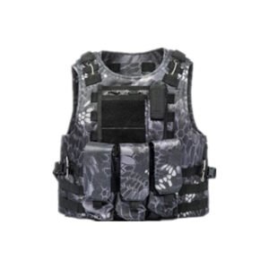 Amphibious Tactical Vest Vest MOLLE Camouflage Multifunction Lightweight Combat Vest CS Chicken Eating Tactical Equipment – Black Python Pattern, Average Size