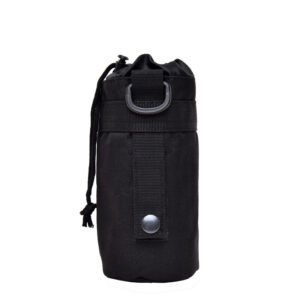 Tactical Camouflage Water Bottle Insulated Bag Outdoor Sports – Black, 13 Inches