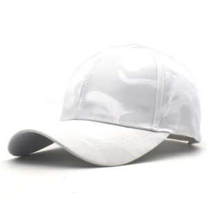 Camouflage Army Baseball Cap Men’s Women’s Casual – White, Adjustable