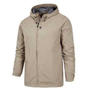 Outdoor Windproof And Waterproof All Season Mountaineering Jacket Jacket For Men – Khaki, L