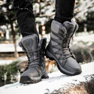 Winter Plus Velvet Army Boots Men’s Warm Snow Boots High Top Cotton Shoes Men