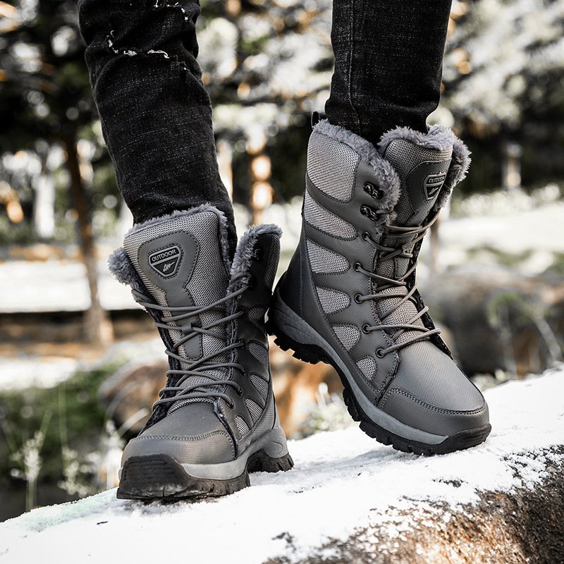 Winter Plus Velvet Army Boots Men's Warm Snow Boots High Top Cotton Shoes Men - Image 2