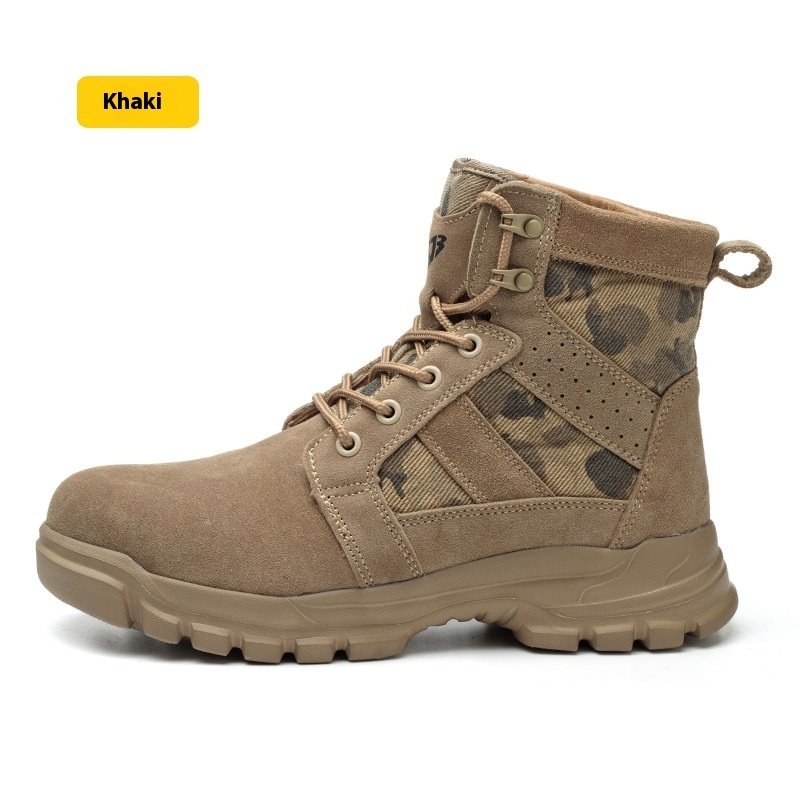 Outdoor Protective Combat Boots Steel Toe Cap Attack Shield And Anti-stab Safety Boots Wear-resistant High-top - Image 3
