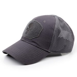 Skull embroidery baseball cap – Grey