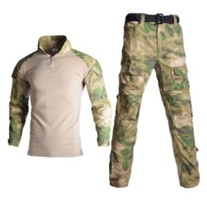 Black python pattern camouflage frog suit tactical suit – Green, S