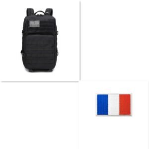 Sports Travel Backpack Army Fan Tactical Camouflage Backpack Sports Outdoor Backpack Travel Bag – Black Set