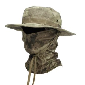 Camouflage Boonie Hat Army Summer Breathable Sun-proof Army Fans Rounded Hat – Ruins Gray, Round Cap Suit