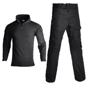 Black python pattern camouflage frog suit tactical suit – Black, M