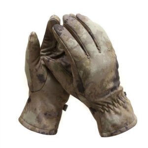 Outdoor Tactics Warm Soft Gloves Shark Leather Camouflage Windproof – Ruins Camouflage Gray, Free Size
