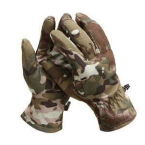 Outdoor Tactics Warm Soft Gloves Shark Leather Camouflage Windproof – CP Camouflage, Free Size