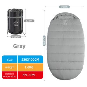 Sleeping Bag Adult Outdoor Camping Adult Winter Thickening Cold Protection Single Widening – Grey, 1.6kg