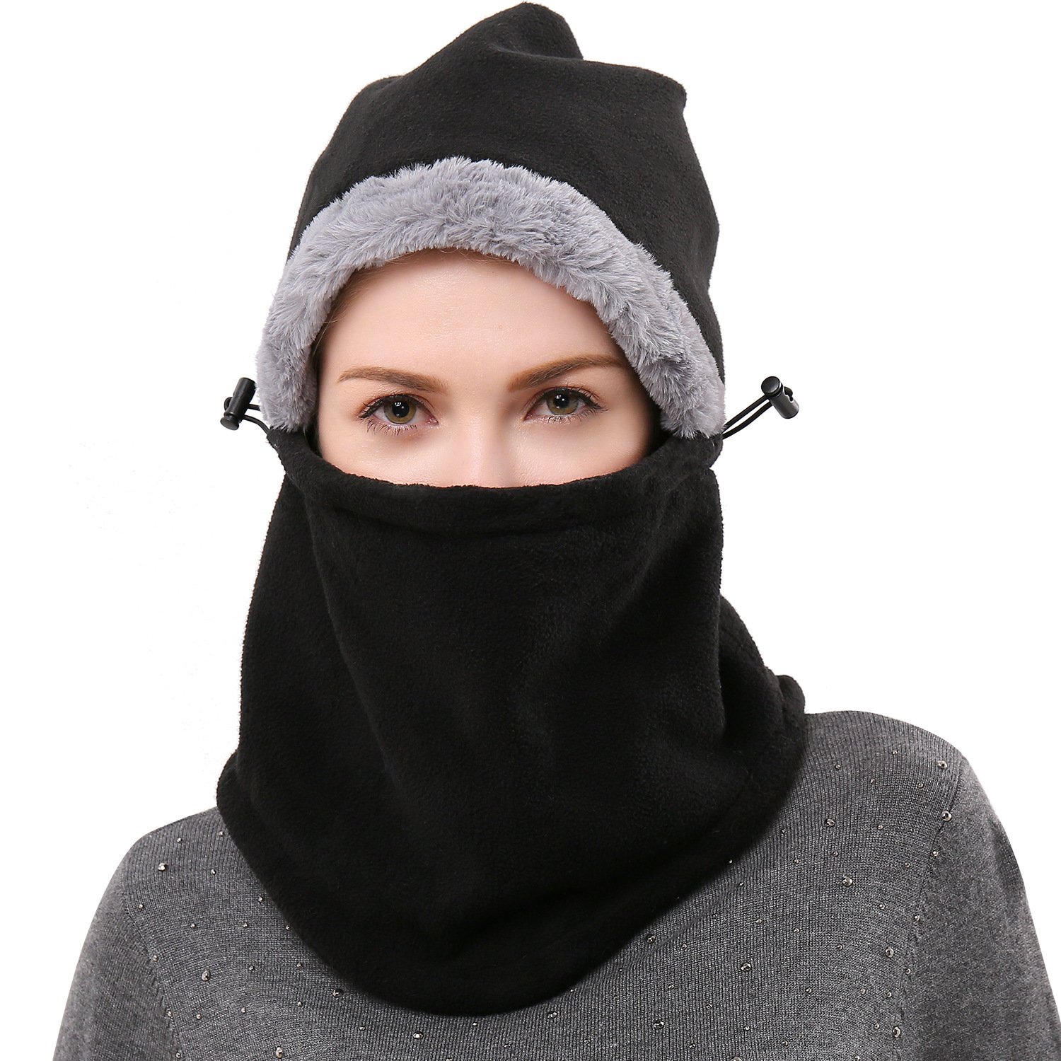 Thermal mask fleece riding cap