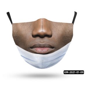 Strange Face Mask Parody Simulation Printing Adult – L
