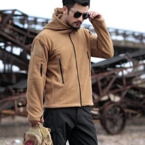 Outdoor tactical Warm Fleece Jacket – Khaki, XL