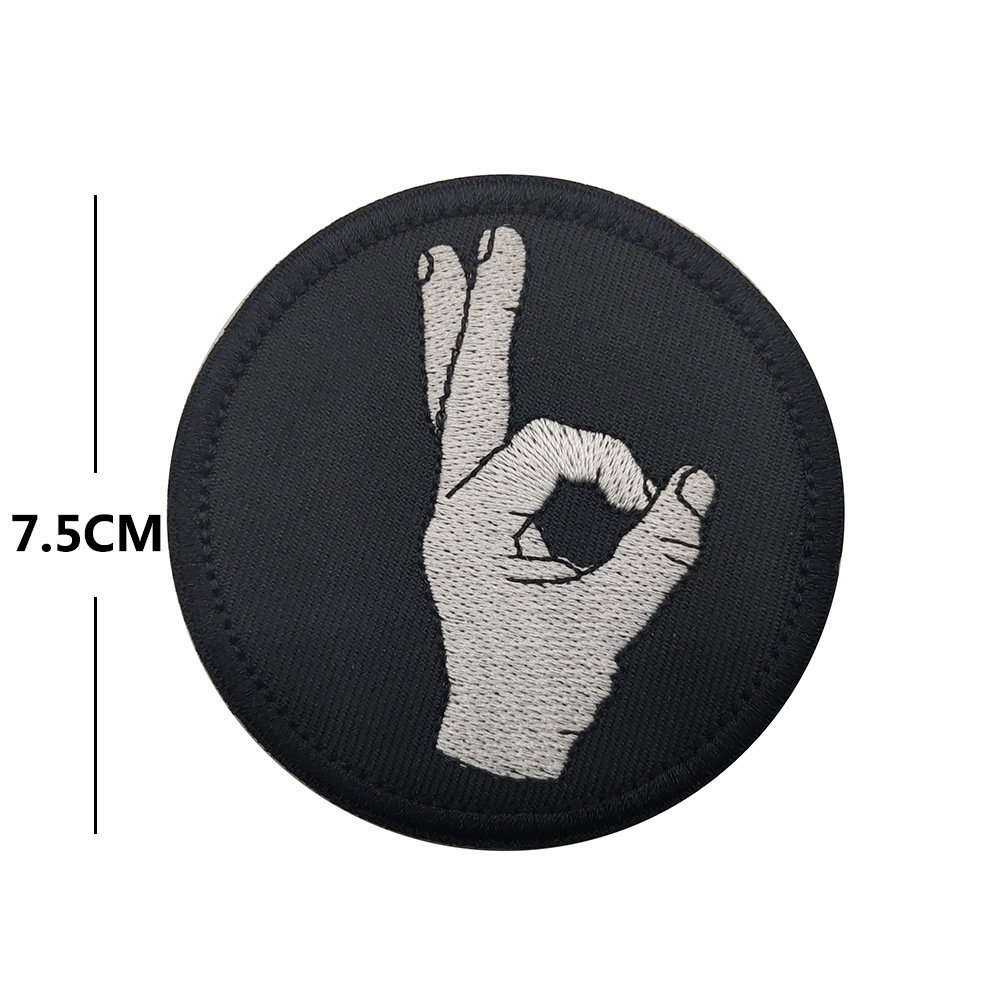 Fashion Simple Gesture Embroidery Velcro Badge - Image 5
