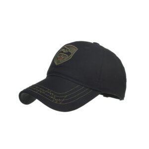 Pentagram embroidered camouflage baseball cap – Black