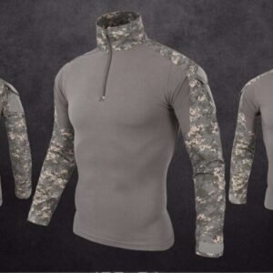 Army Tactical Military Uniform Airsoft Camouflage War Proven Shirt Fast Attack Long Sleeve Shirt War Strike – Grey, XL