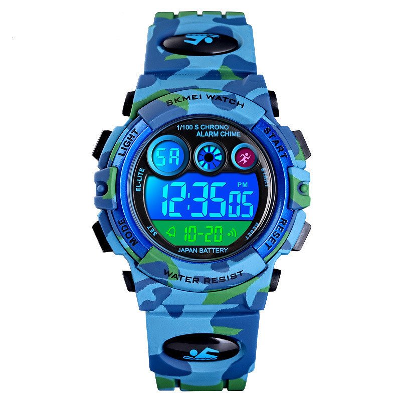 LED Lights Camouflage Military Waterproof Electronic Children's Watch - Image 4