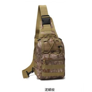 Oxford Cloth Cycling Bag Camouflage Outdoor Sports Small Chest Pannier Bag – Mud Python Pattern