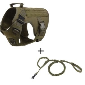 Outdoor Tactical Dog Vest For Large Dogs – Green set, XL