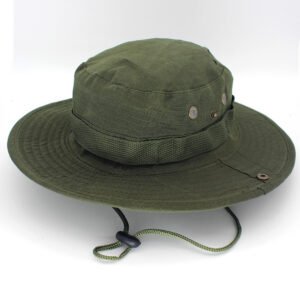 Panama Bucket Hat Outdoor Men Summer Fishing Hunting Military Safari Boonie Cotton Unisex Women Summer Bob Sun Camo Amy Green – ArmyGreen, One size