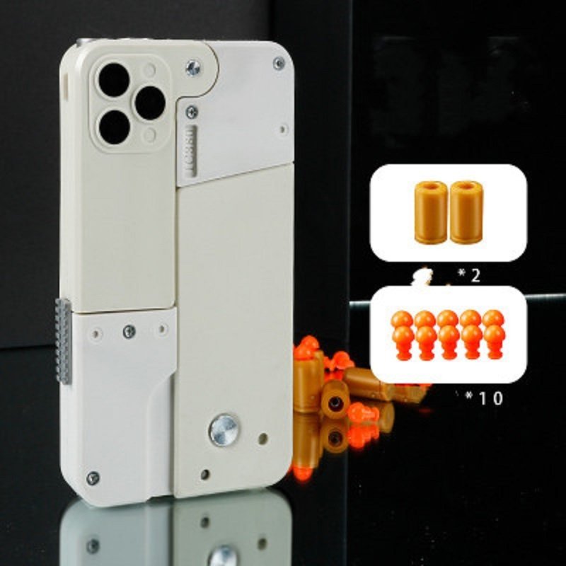 Harmless Folding Pistol Bullet Automatic Shell Throwing Toy Creative Soft Mobile Phone Appearance Gun Outdoor Interactive Kid Gift - Image 8