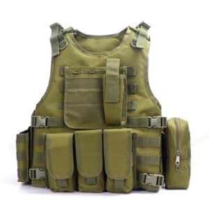 Amphibious Tactical Outdoor Camouflage Training Protective Vest – Military green