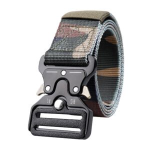 Tactical Belt Military Fan Casual Buckle Belt – Jungle camo, 125cm