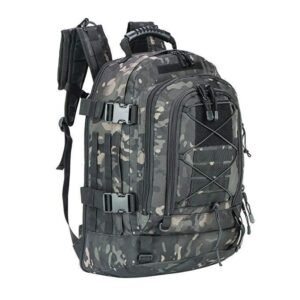 Outdoor Tactics Military Fan Mountaineering Hiking Bag Multifunctional Large Capacity Backpack – Black scorpion camouflage