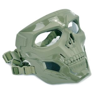 Skull camouflage tactical full face mask – Green