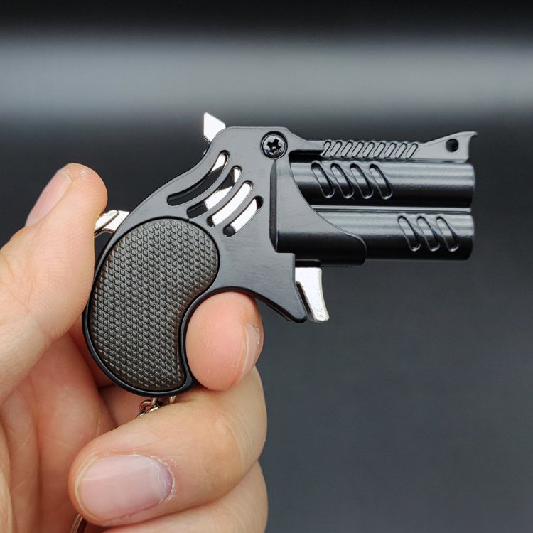 Metal Mini Pendant Folding Rubber Band Gun - Image 8