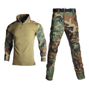 Black python pattern camouflage frog suit tactical suit – Green forest, S