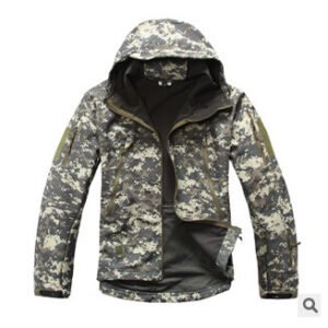 TAD shark skin soft shell jacket camouflage hooded fleece waterproof