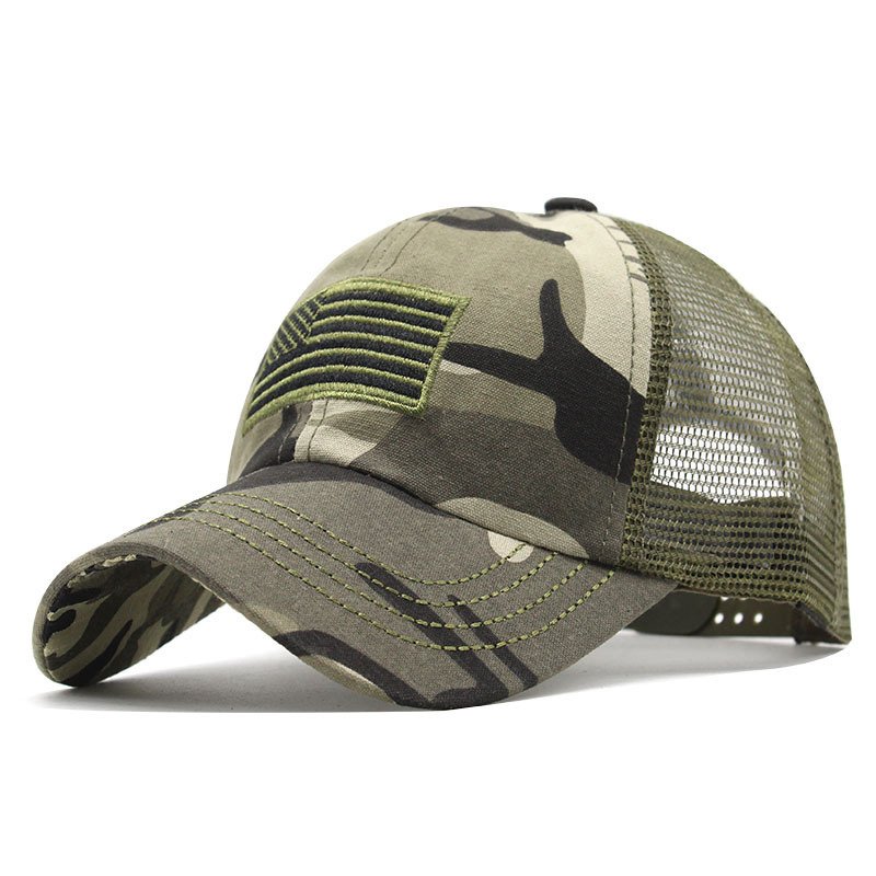 Summer Men's Outdoor Camouflage Mesh Cap Embroidered Hat - Image 8
