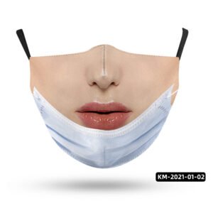 Strange Face Mask Parody Simulation Printing Adult – K
