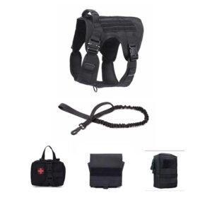Tactical Dog Clothes Quick Disassembly Dog Vest Outdoor Pet Training Clothes – Black set, L