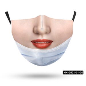 Strange Face Mask Parody Simulation Printing Adult – T