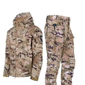 Ruins Russian Camouflage Shark Skin Shell Jacket Suit Fleece-lined Waterproof Tactical Suit – CP Camouflage, XL